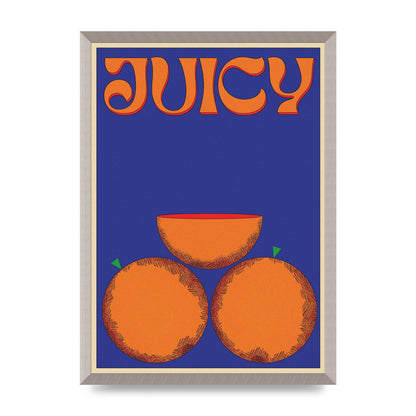 Retrovintage Juicy Orange" Wall Art - A2 framed