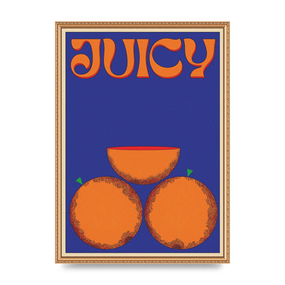Retrovintage Juicy Orange" Wall Art - A2 framed
