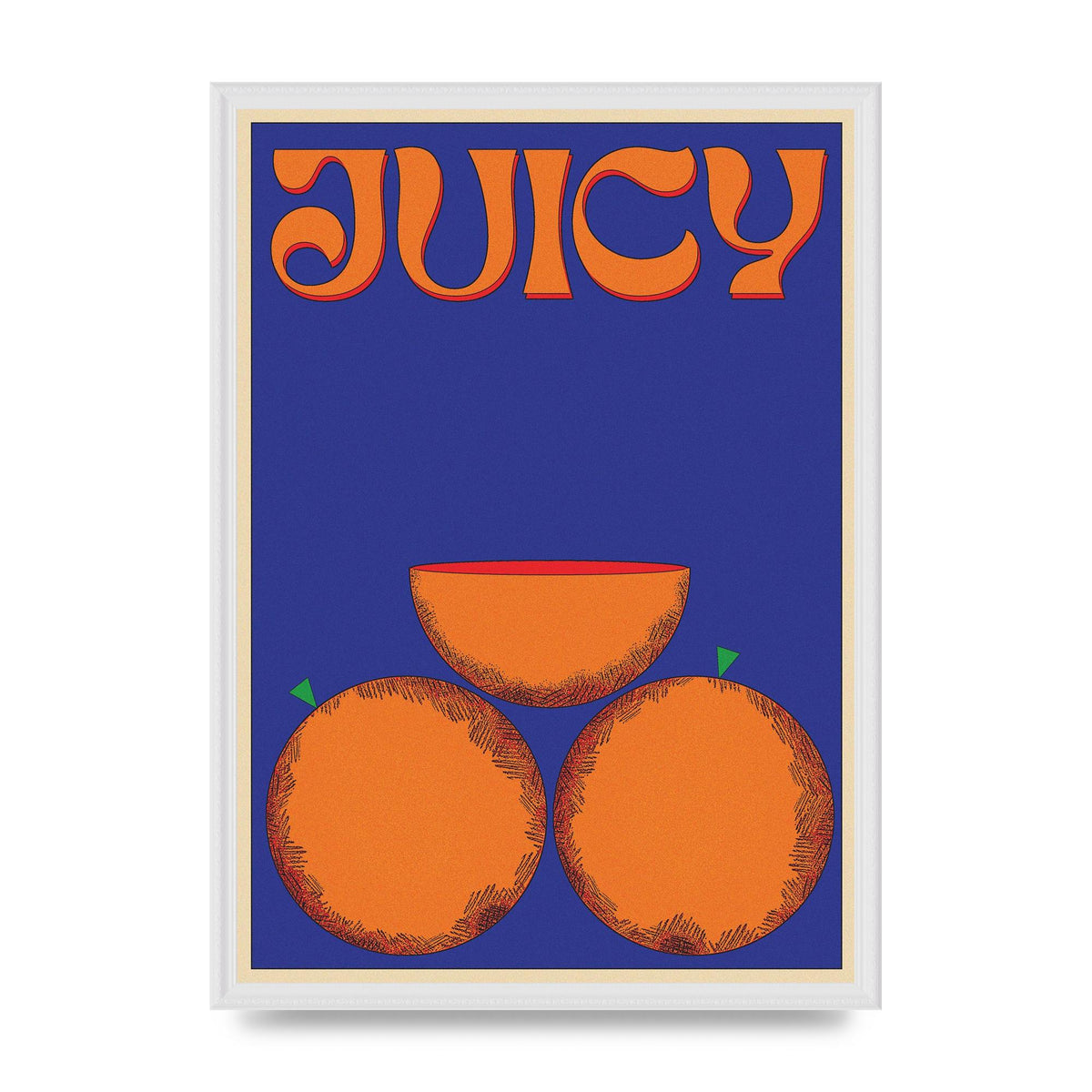 Retrovintage Juicy Orange" Wall Art - A2 framed