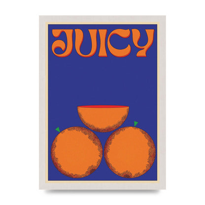 Retrovintage Juicy Orange" Wall Art - A3 framed