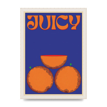 Retrovintage Juicy Orange" Wall Art - A3 framed