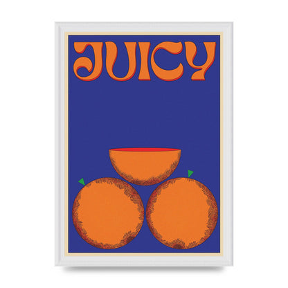 Retrovintage Juicy Orange" Wall Art - A3 framed