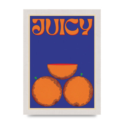 Retrovintage Juicy Orange" Wall Art - A4 framed