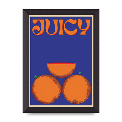 Retrovintage Juicy Orange" Wall Art - A4 framed