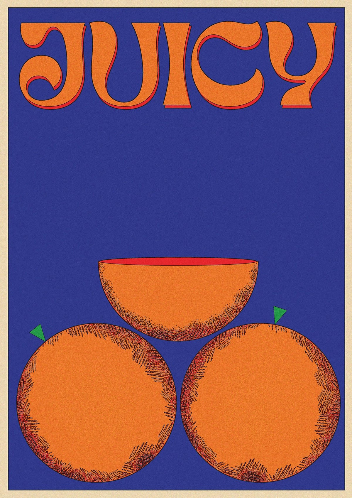 Retrovintage Juicy Orange" Wall Art - detail