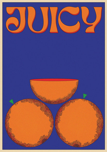 Retrovintage Juicy Orange" Wall Art - detail