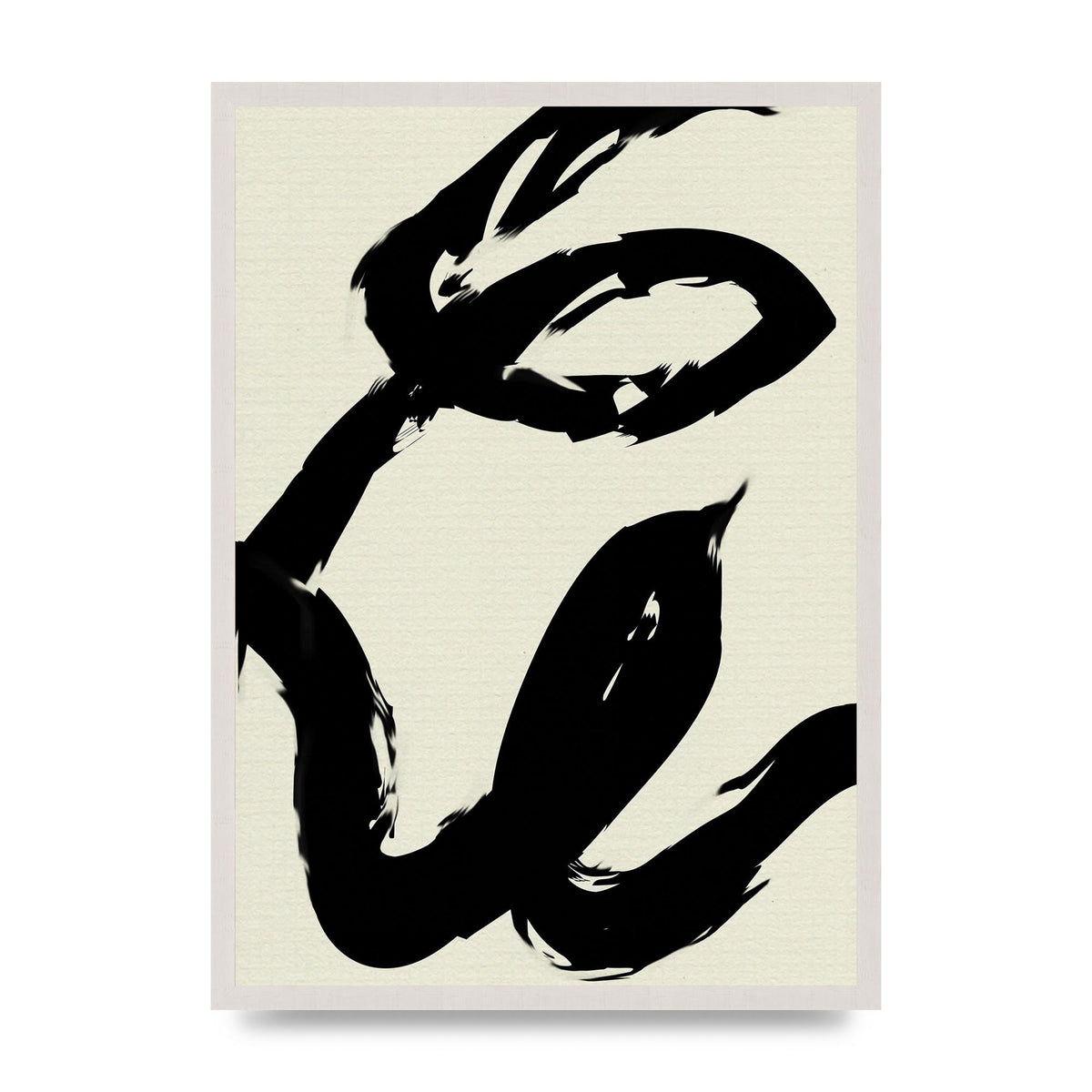 Abstract Brush print in an A2 white saw cut grain frame