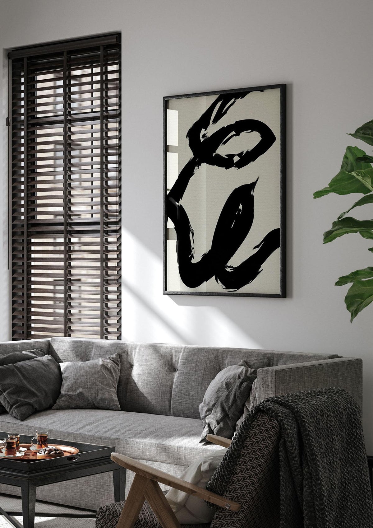 Abstract Brush Art For The Home - living room 1