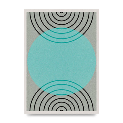 Abstract Line Disc Printed Poster - A2 framed