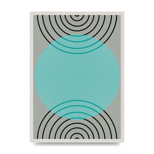 Abstract Line Disc Printed Poster - A2 framed