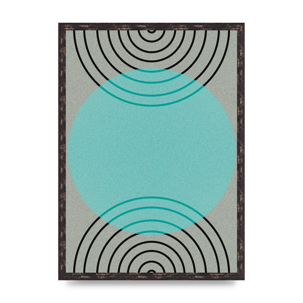 Abstract Line Disc Printed Poster - A2 framed
