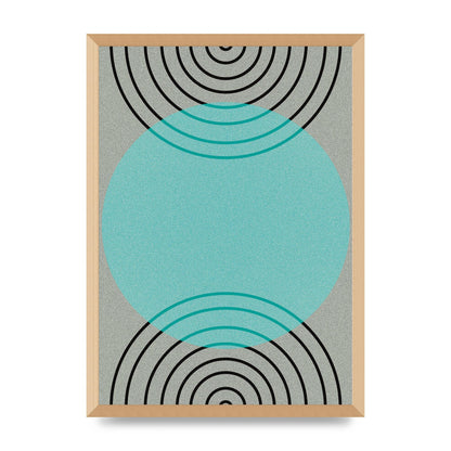 Abstract Line Disc Printed Poster - A2 framed