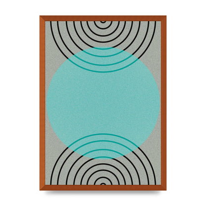 Abstract Line Disc Printed Poster - A2 framed