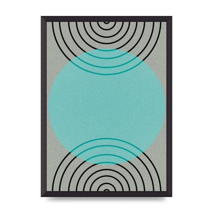 Abstract Line Disc Printed Poster - A2 framed