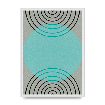 Abstract Line Disc Printed Poster - A2 framed