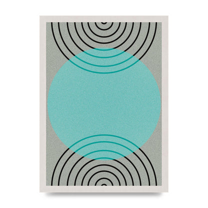 Abstract Line Disc Printed Poster - A3 framed