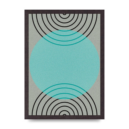 Abstract Line Disc Printed Poster - A3 framed