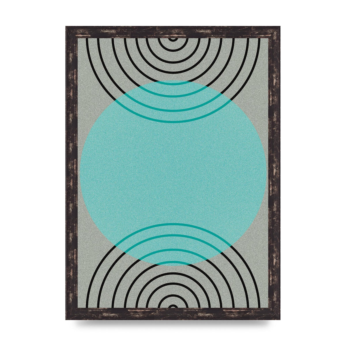 Abstract Line Disc Printed Poster - A3 framed