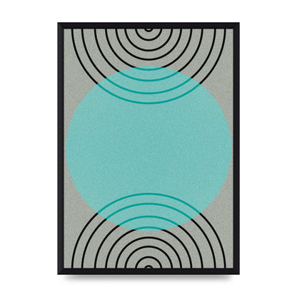 Abstract Line Disc Printed Poster - A3 framed