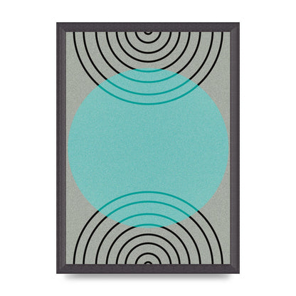 Abstract Line Disc Printed Poster - A3 framed