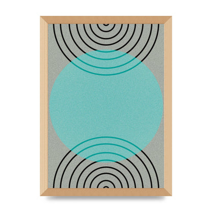 Abstract Line Disc Printed Poster - A3 framed