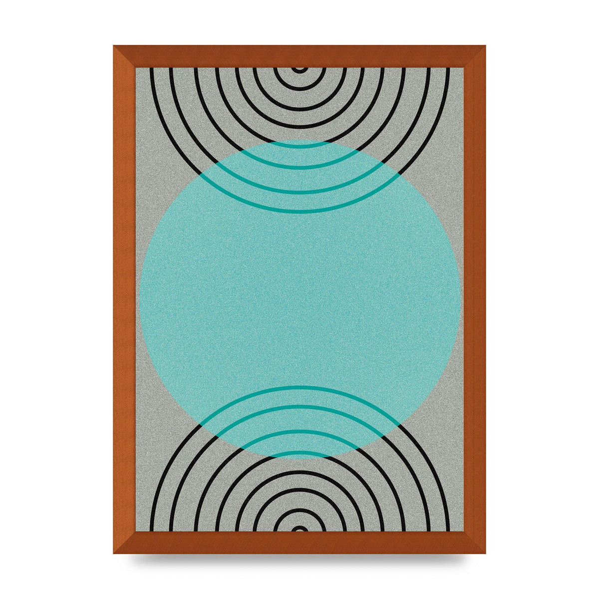 Abstract Line Disc Printed Poster - A3 framed