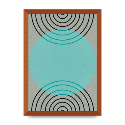 Abstract Line Disc Printed Poster - A3 framed