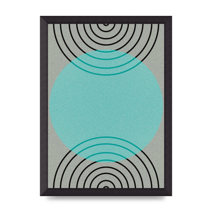 Abstract Line Disc Printed Poster - A3 framed