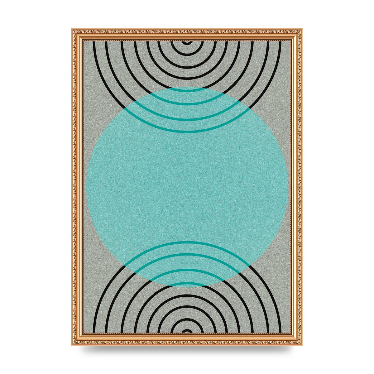 Abstract Line Disc Printed Poster - A3 framed