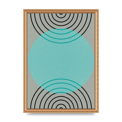 Abstract Line Disc Printed Poster - A3 framed