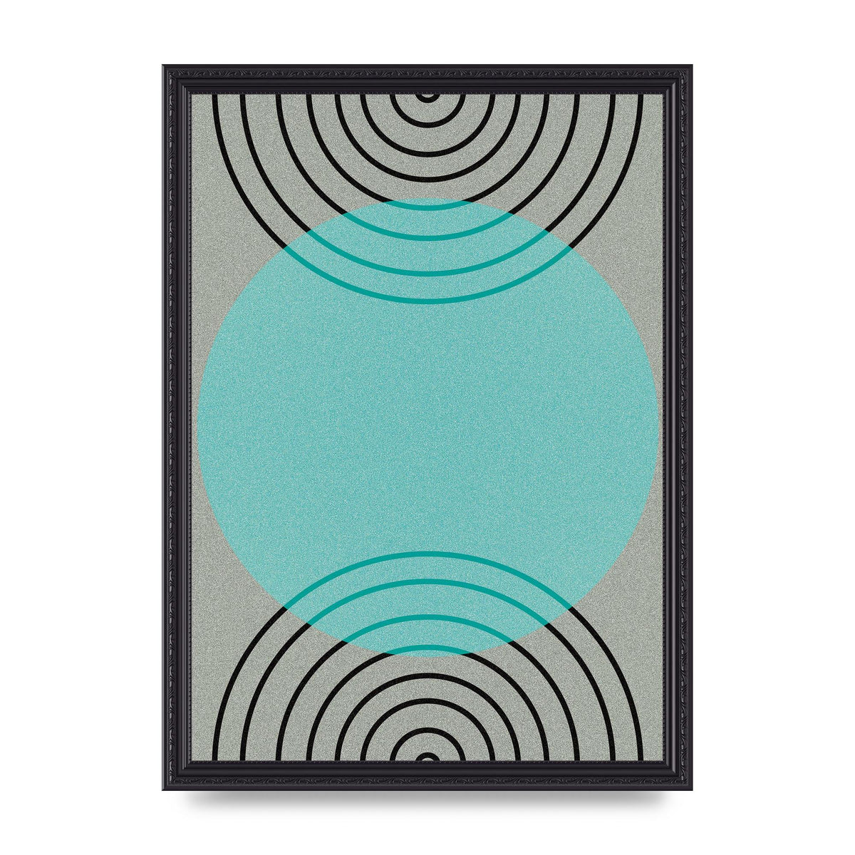 Abstract Line Disc Printed Poster - A3 framed