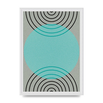 Abstract Line Disc Printed Poster - A3 framed