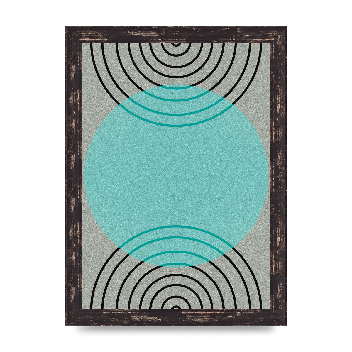 Abstract Line Disc Printed Poster - A4 framed