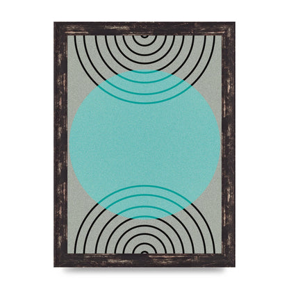 Abstract Line Disc Printed Poster - A4 framed