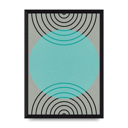 Abstract Line Disc Printed Poster - A4 framed