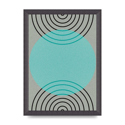 Abstract Line Disc Printed Poster - A4 framed