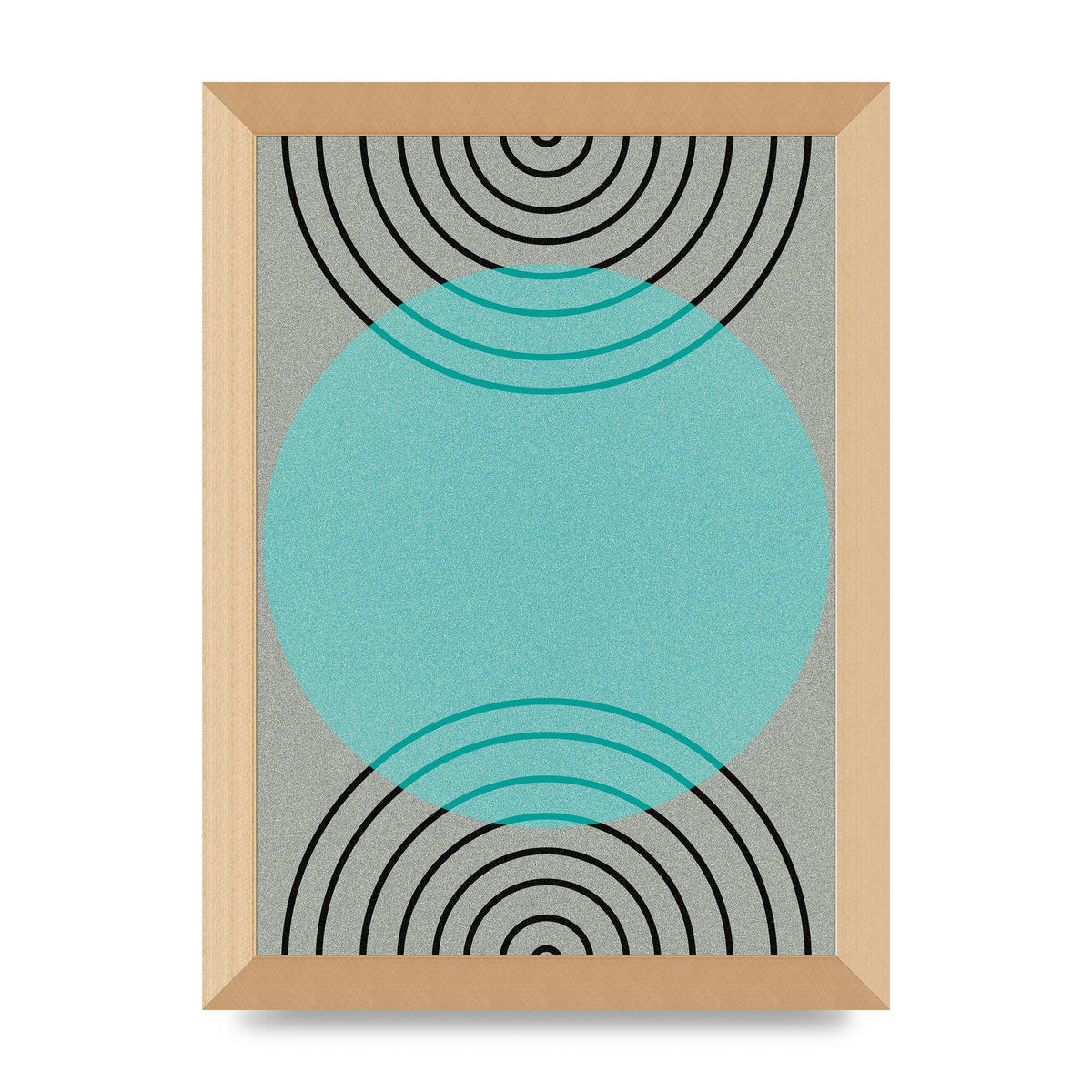 Abstract Line Disc Printed Poster - A4 framed