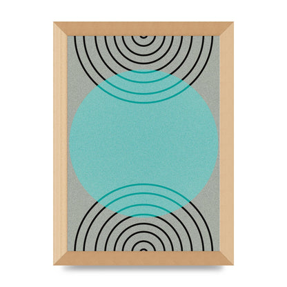Abstract Line Disc Printed Poster - A4 framed