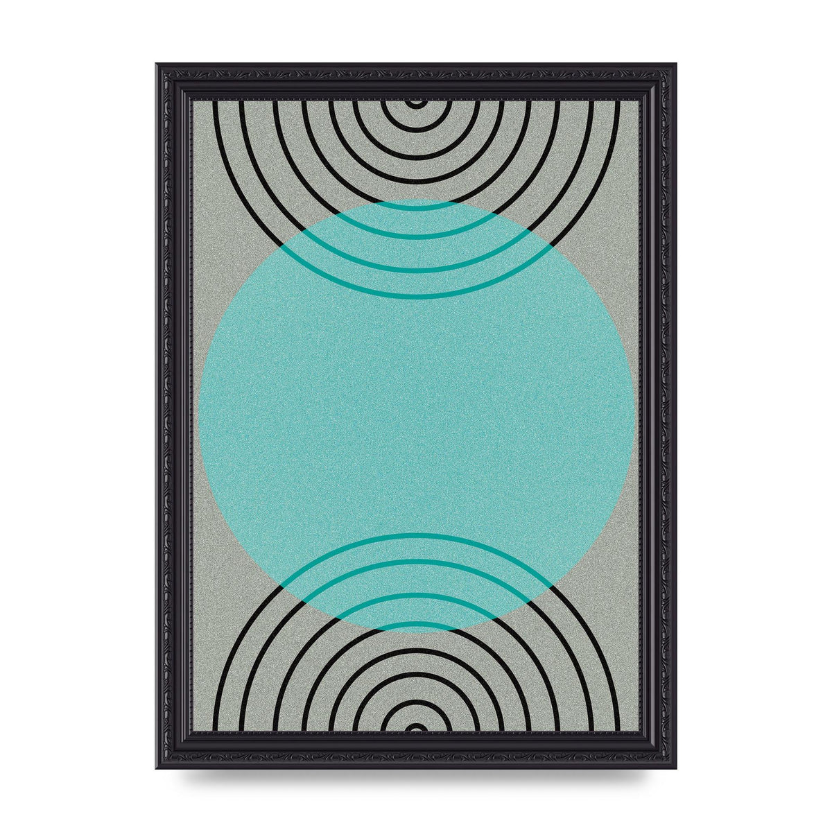 Abstract Line Disc Printed Poster - A4 framed