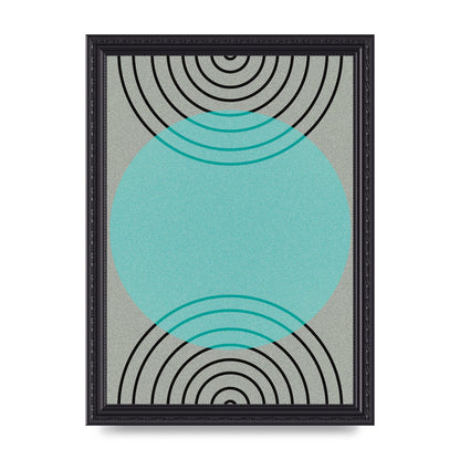 Abstract Line Disc Printed Poster - A4 framed