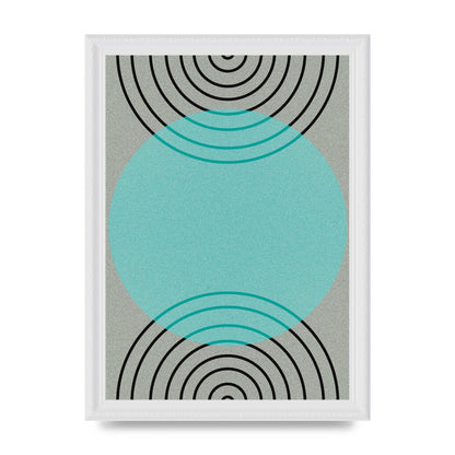 Abstract Line Disc Printed Poster - A4 framed