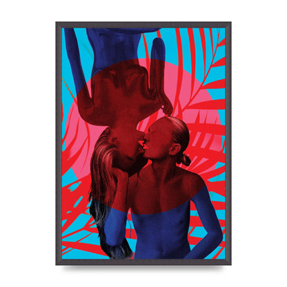 Tropical Lofi Kiss Wall Art - A2 framed