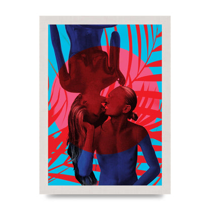 Tropical Lofi Kiss Wall Art - A4 framed