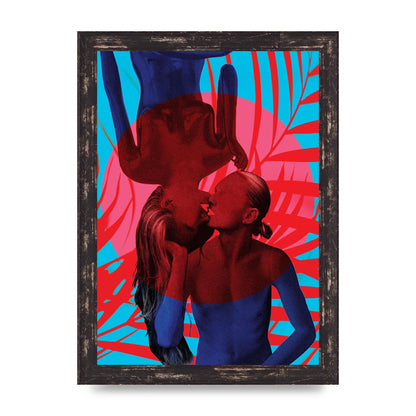 Tropical Lofi Kiss Wall Art - A4 framed