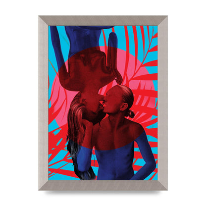 Tropical Lofi Kiss Wall Art - A4 framed