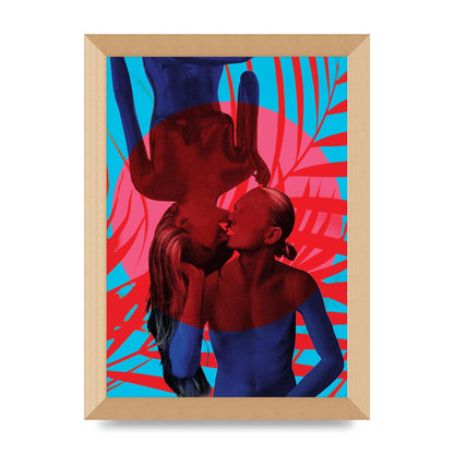 Tropical Lofi Kiss Wall Art - A4 framed