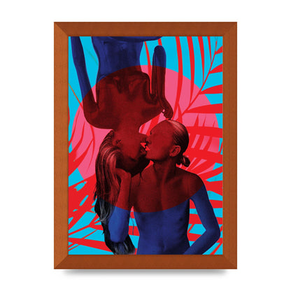 Tropical Lofi Kiss Wall Art - A4 framed