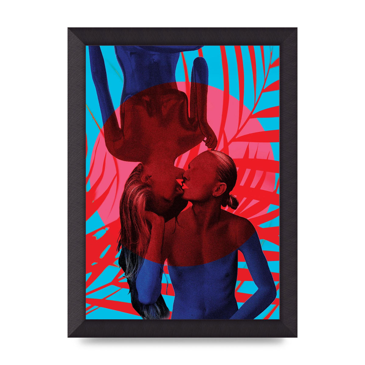 Tropical Lofi Kiss Wall Art - A4 framed