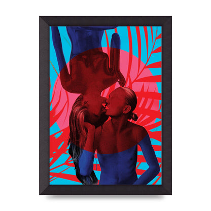 Tropical Lofi Kiss Wall Art - A4 framed