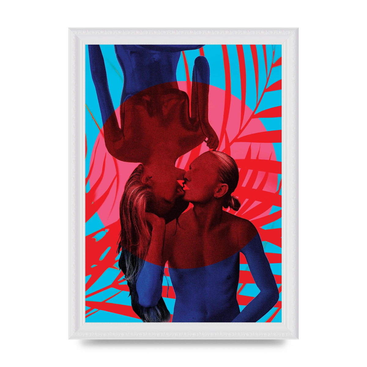 Tropical Lofi Kiss Wall Art - A4 framed